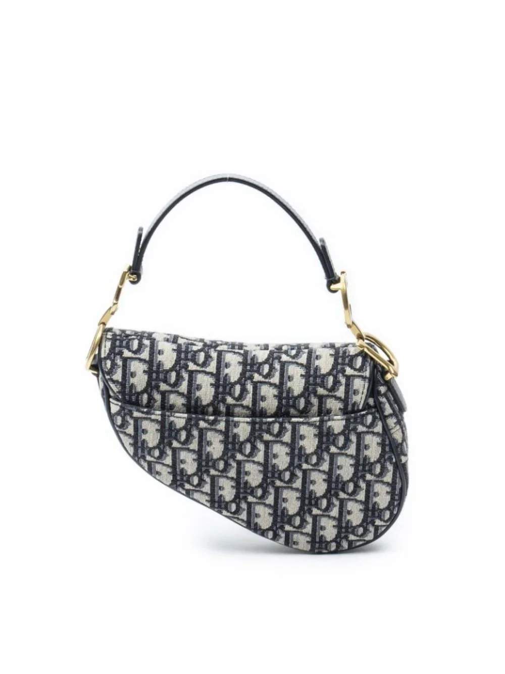 Dior New Saddle Bag Navy Beige Oblique Peacock Canvas - Picture 5 of 10